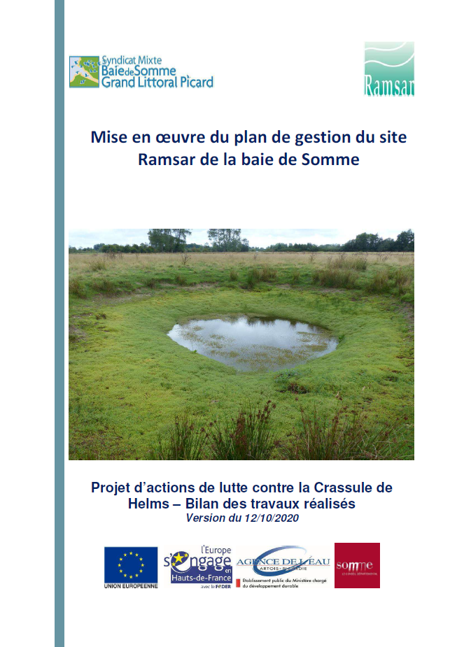 Mise en oeuvre du plan de gestion du site Ramsar de la baie de Somme